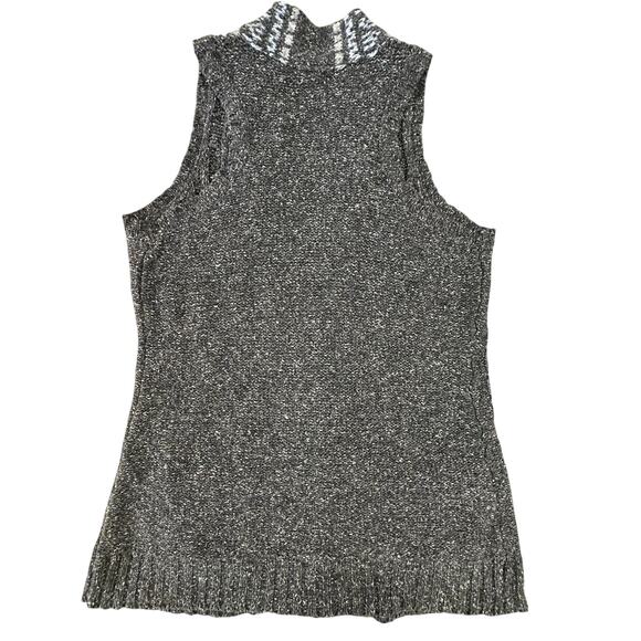 VTG Grandmacore Size Large Open Front Vest Cardigan Cable Knit Sweater Pockets - Picture 4 of 15